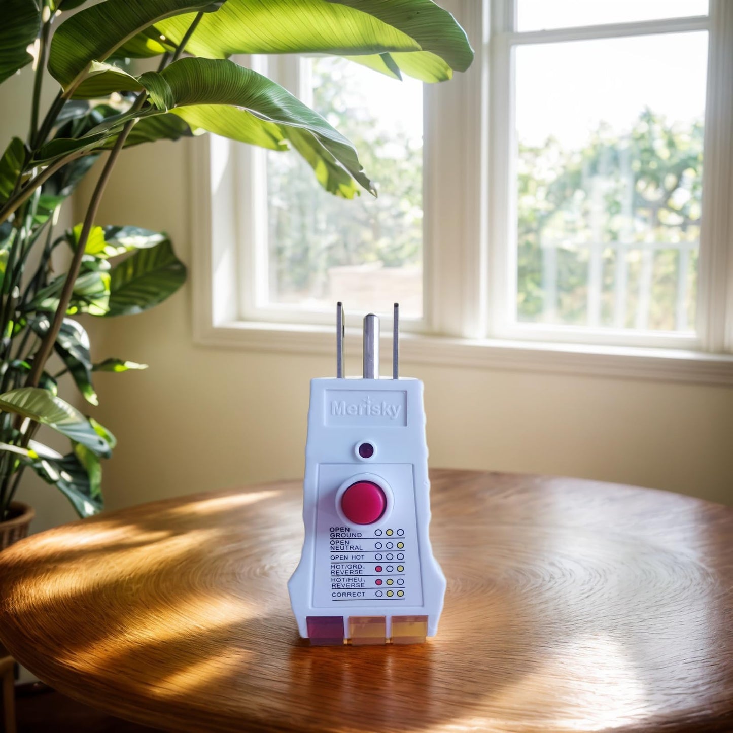 Merisky Outlet Tester for Grounding Products, Grounding Tester with GFCI, Receptacle Socket Tester for Proper Wiring, Circuit Tester for Electrical Assessment