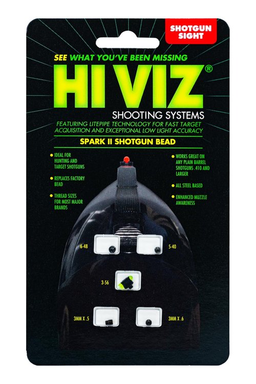 HIVIZ Spark II Fiber Optic Shotgun Sight – Universal Front Sight for Shotguns – Bright & Durable Replacement Bead