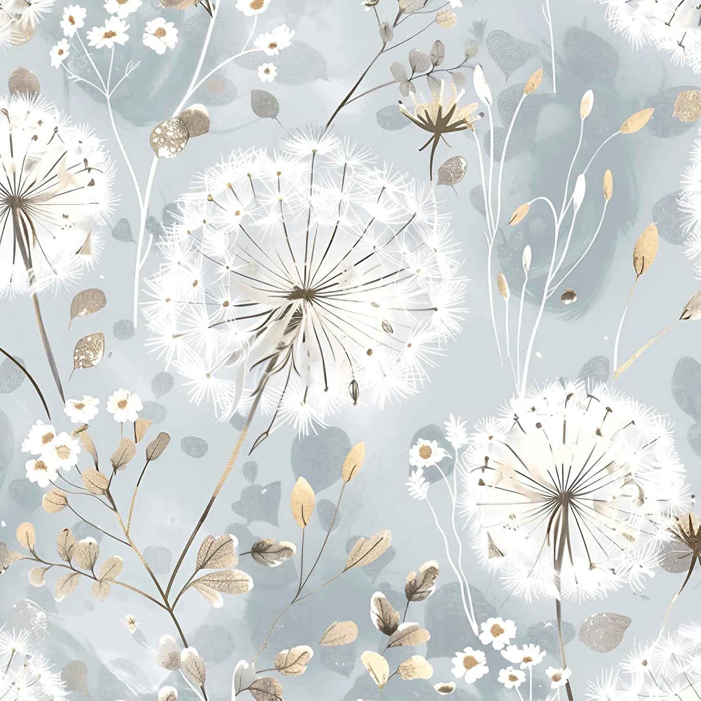 Peel and Stick Floral Dandelion Wallpaper - Vintage Boho Self-Adhesive Vinyl for Bedroom & Cabinets (16.9"x590.5")