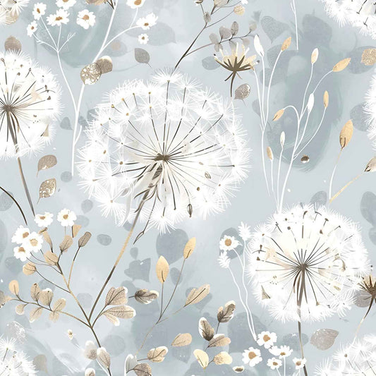 Peel and Stick Floral Dandelion Wallpaper - Vintage Boho Self-Adhesive Vinyl for Bedroom & Cabinets (16.9"x590.5")