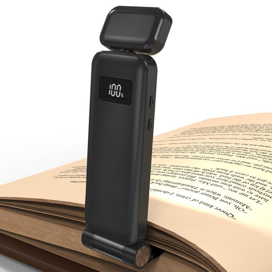 KTEBO Rechargeable Reading Book Light with Clip & Battery Indicator - 9 Luminescence Mode Book Lamp for Night Reading in Bed, Portable 1.6 Oz Ultralight, Stocking Stuffers for Kids, Book Lovers