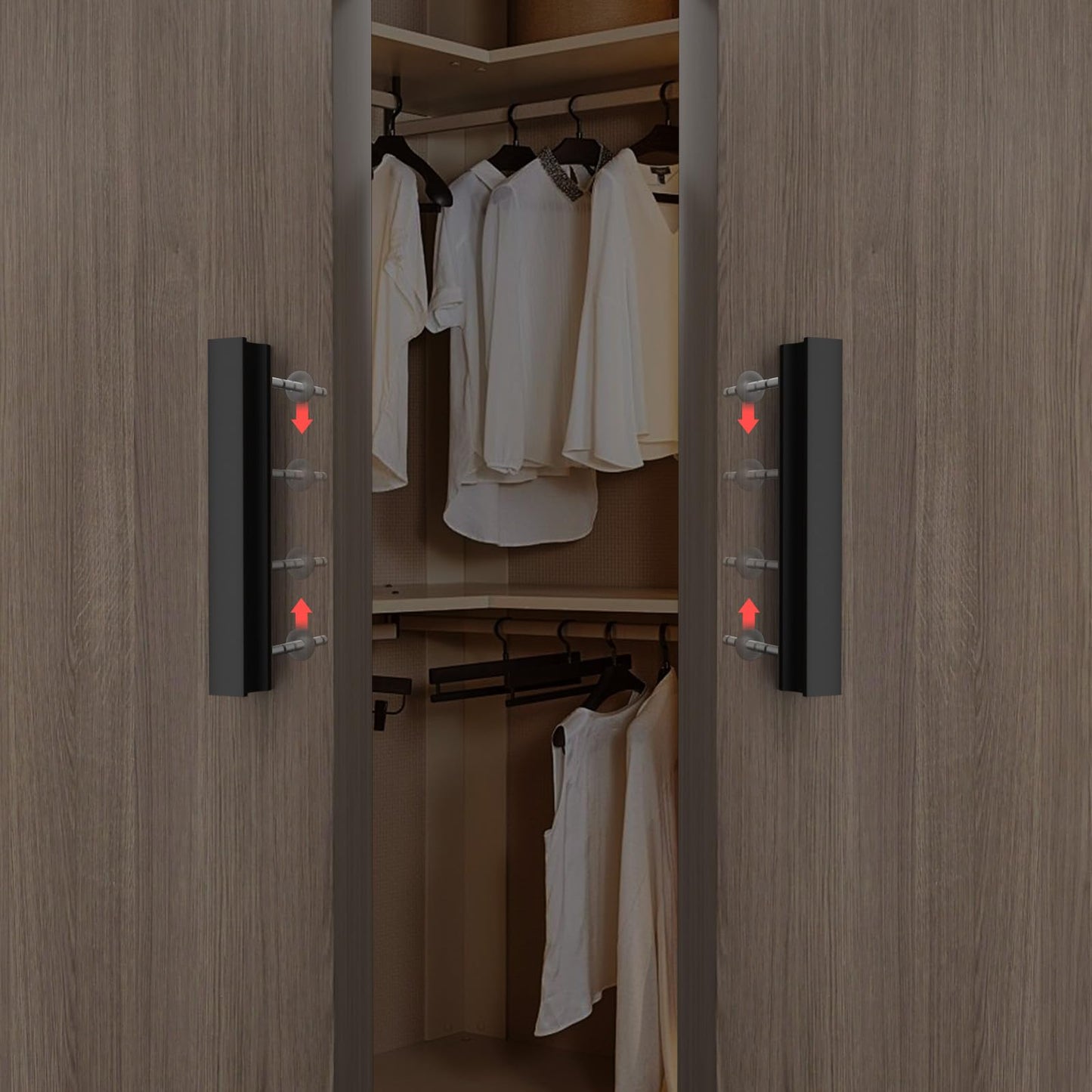 homdiy 25 Pack Adjustable Black Cabinet Pulls 2" to 8.8" (51-224mm) Adjustable Hole Distance Drawer Pulls