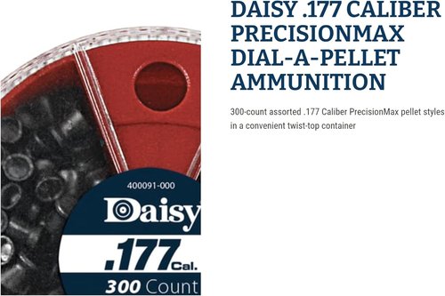 Daisy Dial-A-Pellet .177 Caliber Pellets - 300-Count Assorted Precisionmax Styles in Twist-Top Container