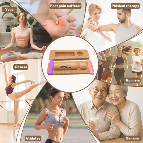 Cork Yoga Balance Board with Blocks and Resistance Bands, Non-Slip Yoga Balance Trainer for Pilates, Fitness, Stability, Core Strength and Flexibility Training for Home and Studio
