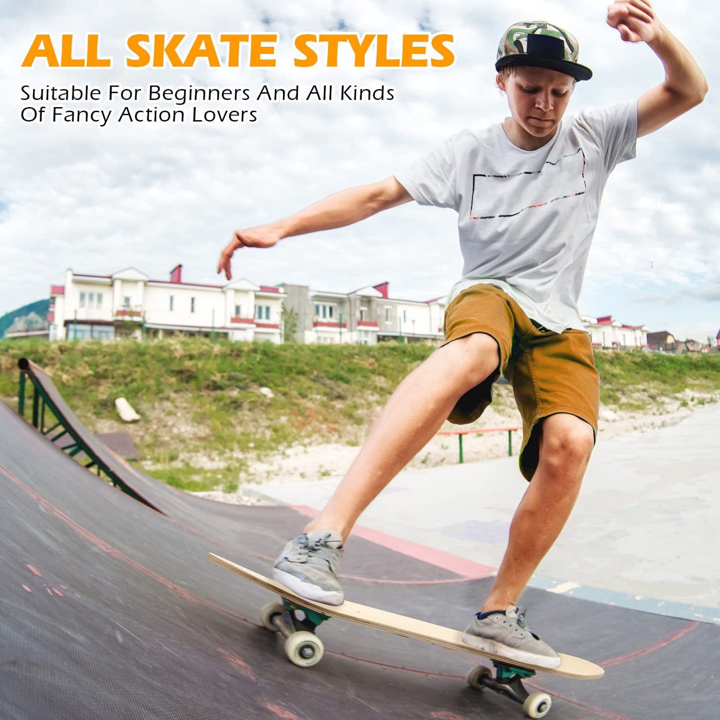 Meooeck 24 Pcs Blank Skateboard Decks Bulk 24 x 6 Inch Professional Maple Deck 7 Ply Double Tail Wooden Skate Deck Natural Plain Skateboard for Kids Art Painting Replacement Home Decoration