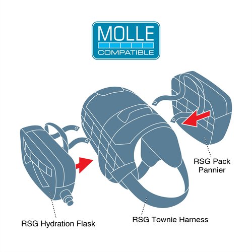 Kurgo RSG Hydration Flask - Dog Outdoor Hydration Kit - BPA Free Water Bladder - MOLLE Compatible Pouch - Portable Water Storage - Washable Dog Gear Pouch