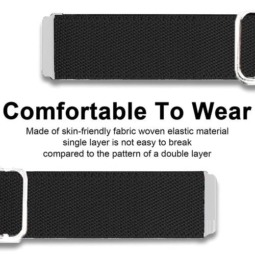 Lamshaw Compatible with IOWODO R30 Pro, Blackview R50, RLQA 54 1.83" Scrunchie Elastic Replacement Strap, 20mm Stretch Elastics, Single-Layer Nylon & Cotton, Black, One Size
