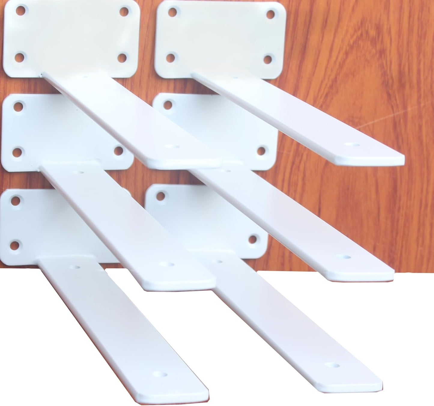 10-Inch Black Iron Floating Shelf Brackets - 12 Pack Rustic Industrial Support