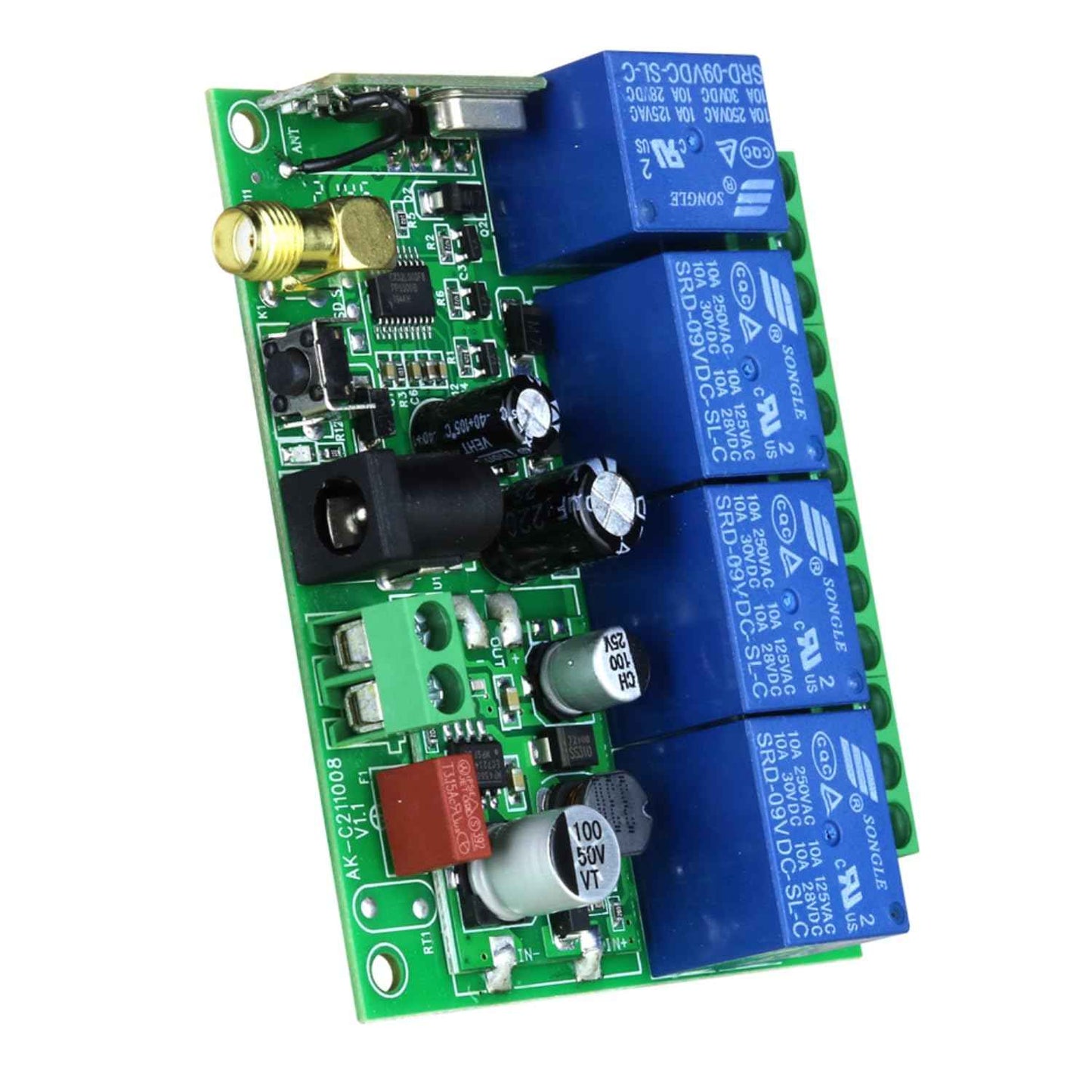 fushionsea DC 12V 24V 36V 4CH Remote Control Switch 433Mhz 10A Wireless Remote Control Switch for Garage Door, Motor, Industrial Control, Household Control etc. 2 Transmitter 1 Receiver