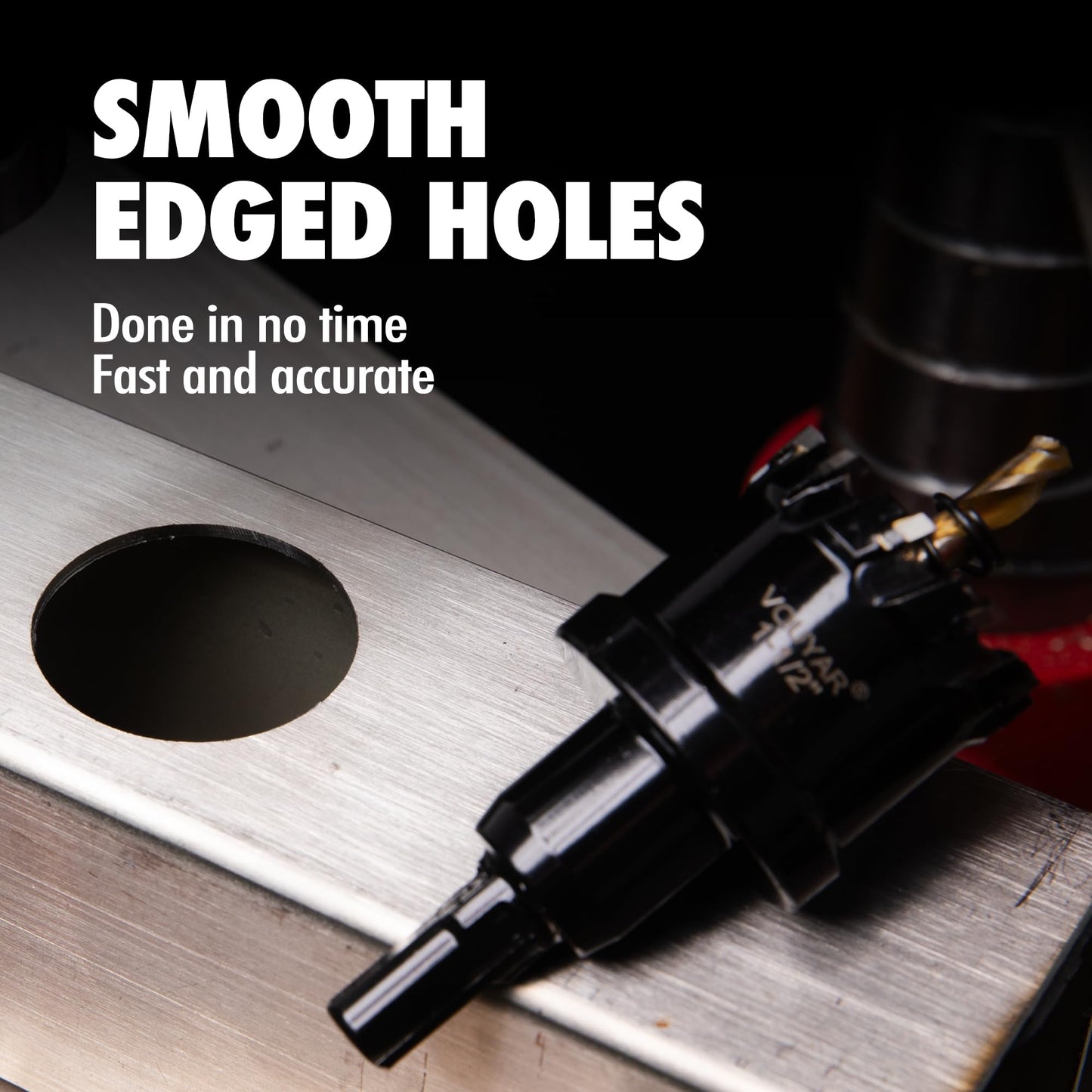 Vouyar 1" Tungsten Carbide Tipped Hole Saw Drill Bit for Hard Metal, 25.4mm Hole Cutter for Sheet Metal, Stainless Steel, Iron, Wood, Plastic