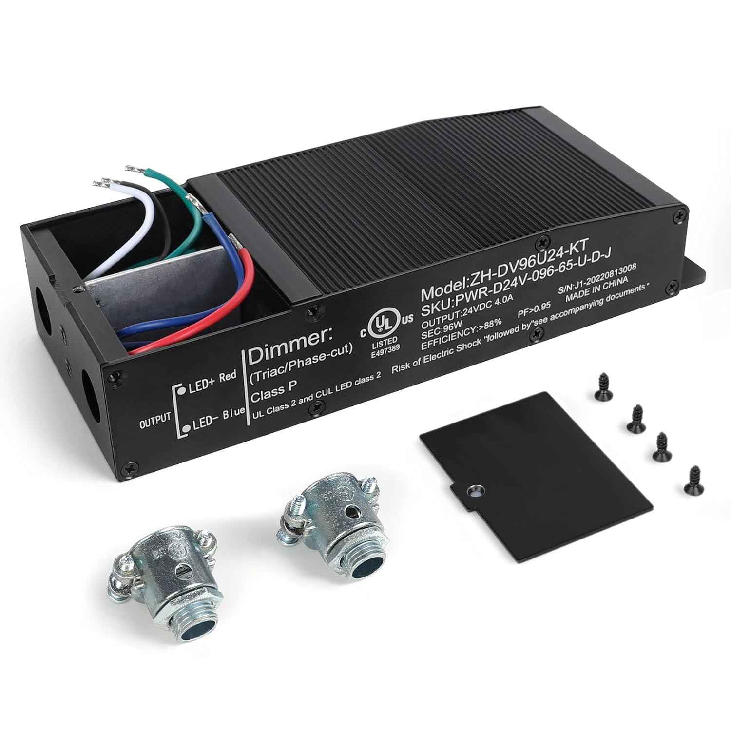 60W Dimmable LED Driver - Triac Power Supply for LED Lights, Waterproof IP67, UL Listed