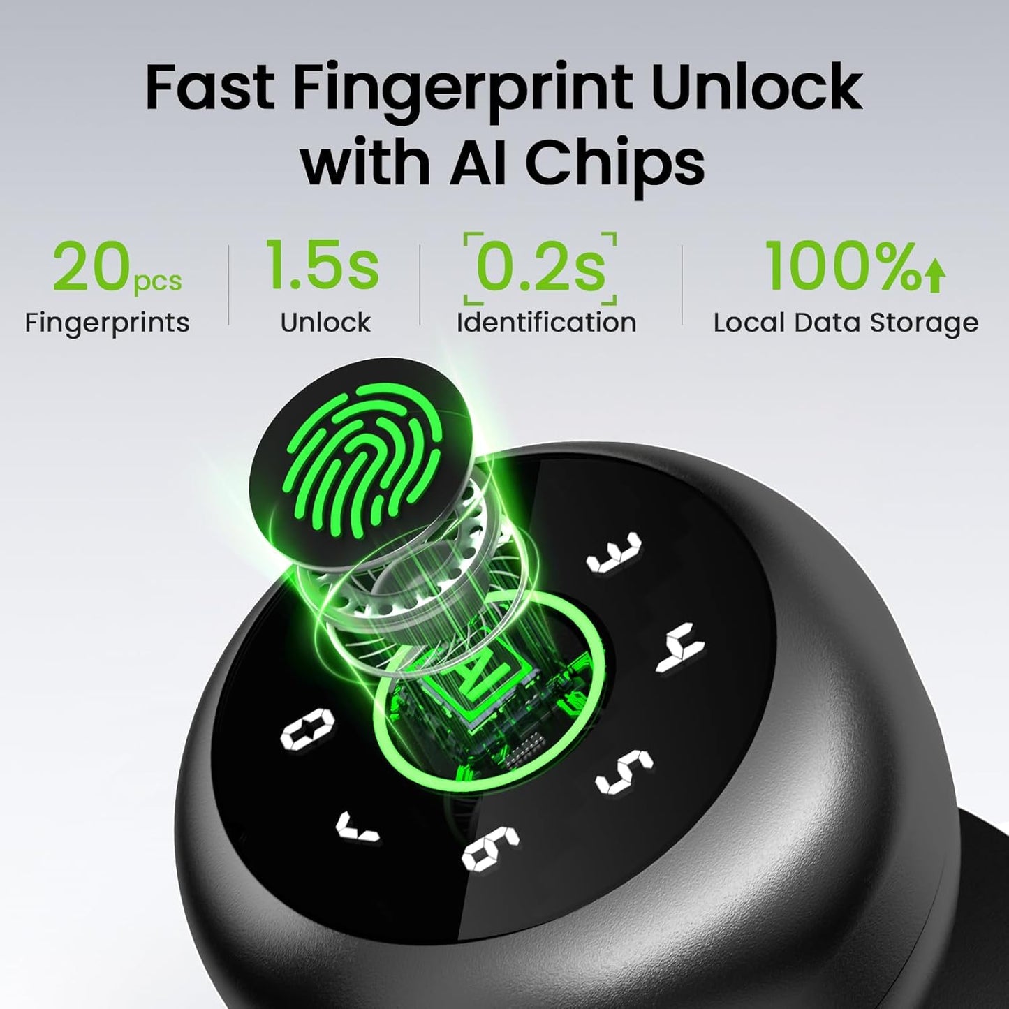 Smart Fingerprint Door Lock with App Control - 3-in-1 Biometric Knob for Home & Office