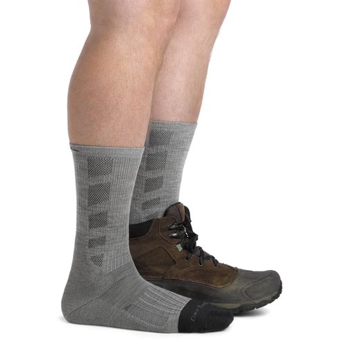 Darn Tough Vermont Stanley K Boot Socks for Men, Gravel, Medium - Work Boot Socks, Lightweight with Cushion Men's