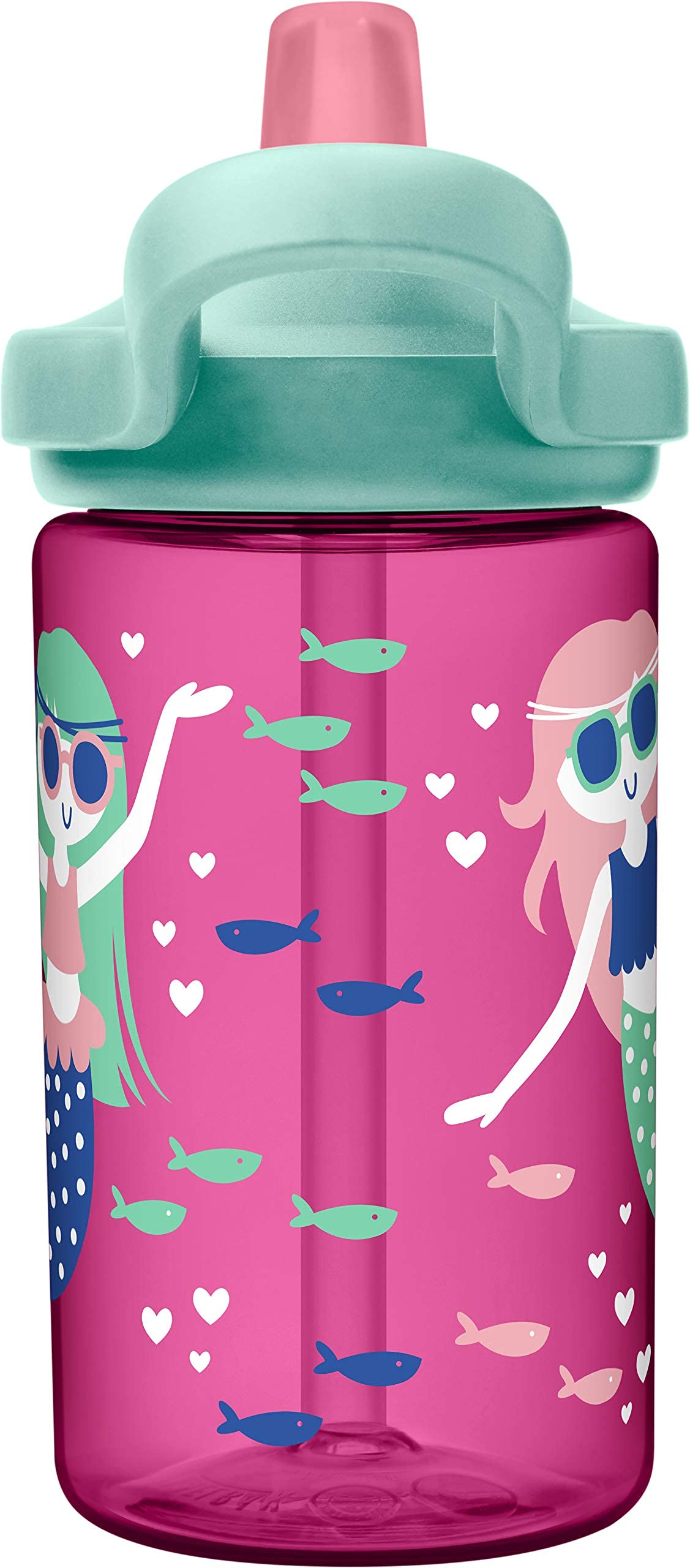 CamelBak Eddy+ Kids Water Bottle with Bite Valve Straw, Leak Resistant Easy Sip Design for Everyday Hydration, 14oz, Mermaids & Narwhals