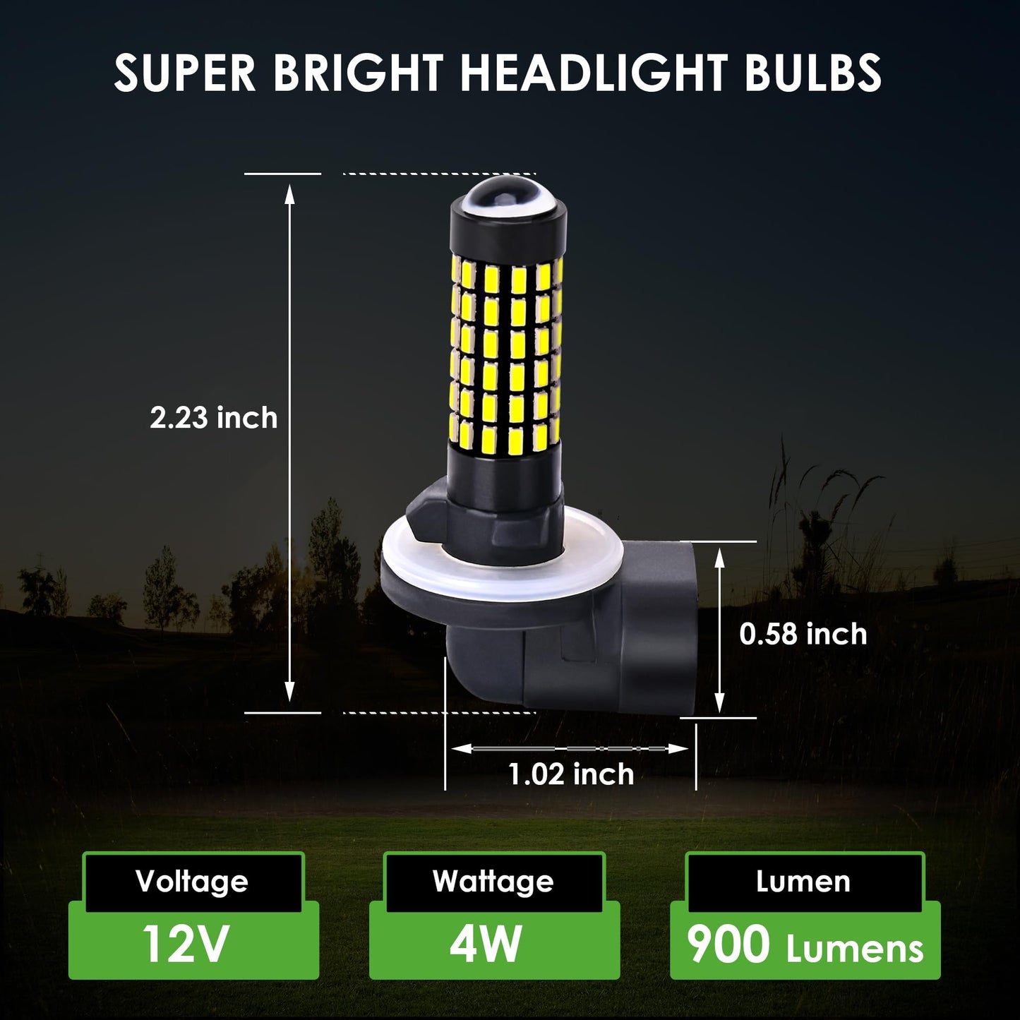 10L0L 881 Golf Cart Headlight Bulb Lights for EZGO Club Car DS Precedent, Super Bright Fog Light Bulbs Golf Cart Light Kit White Must Input 12V- Pack of 2