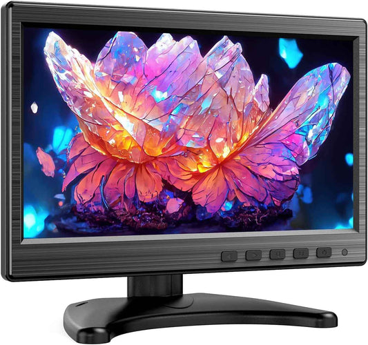 10.1-Inch IPS LCD Monitor - 1024x600 Security CCTV Display with HDMI, VGA, BNC, RCA