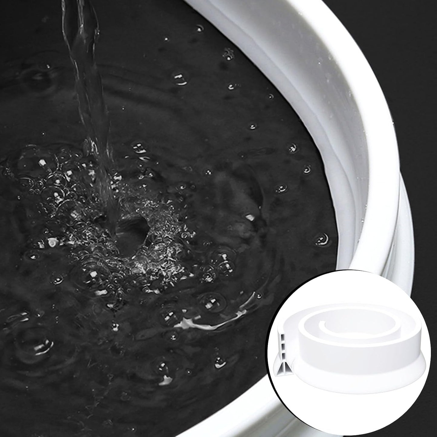 Raycity 59" Collapsible Shower Water Splash Guard - High Threshold Water Dam for Curbless Shower, Bathroom & Kitchen Barrier (White)
