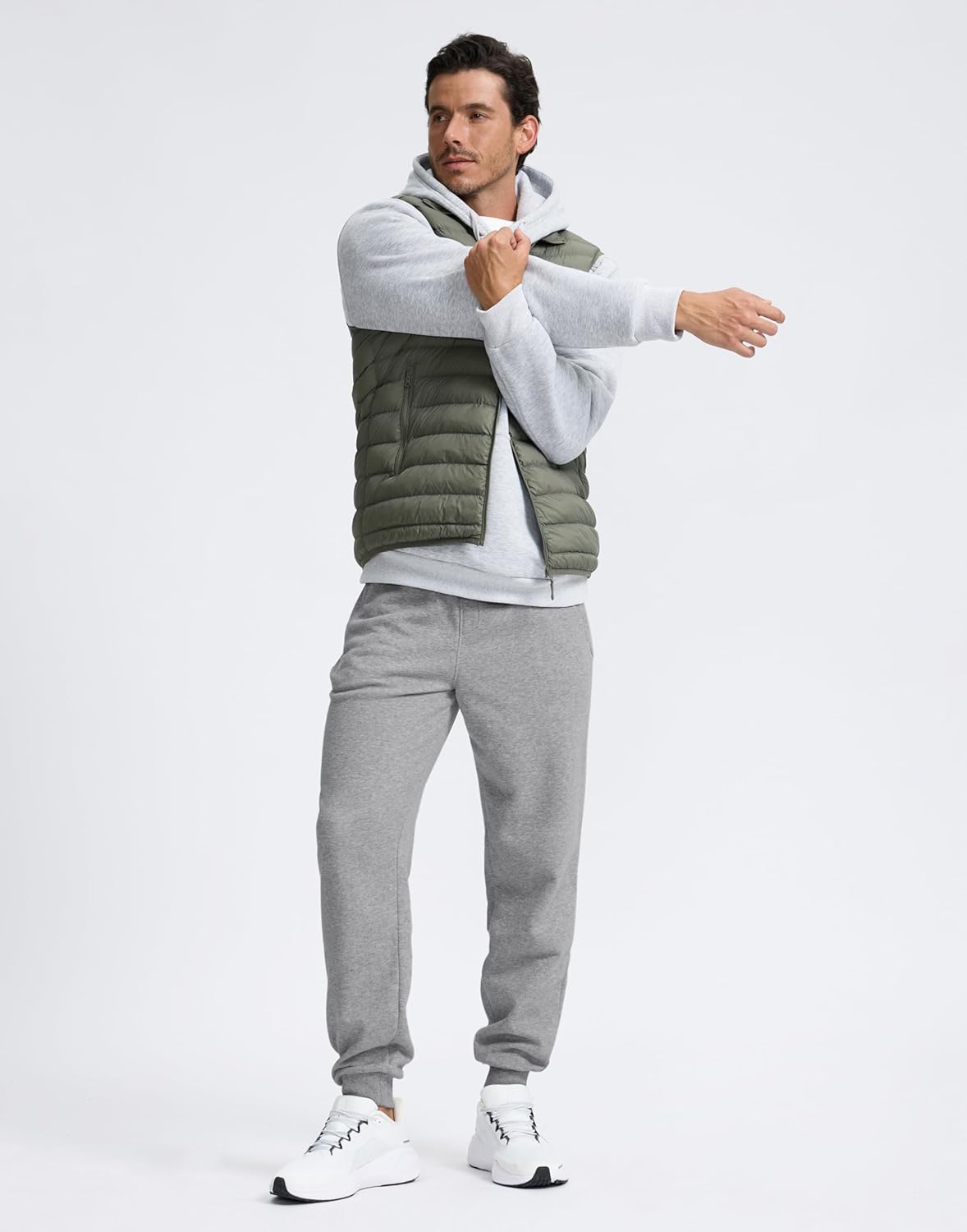 Skiennix Men's Cotton Fleece Joggers - Warm Athletic Sweatpants with Zipper Pockets | Winter Lounge Wear
