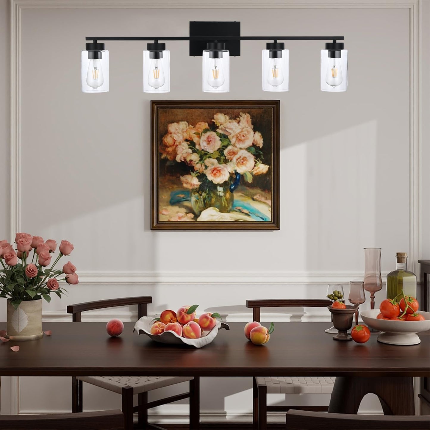 Modern 3-Light Bathroom Vanity Light in Brushed Gold with Clear Glass Shades