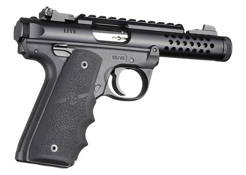 Hogue OverMolded Rubber Grip for Ruger MK IV MKIV 22/45 with Finger Grooves, Black - 79080