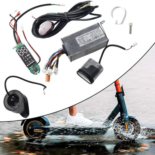 Eletric Scooter Controller, Electric Bike Scooter Brushless Controller Kit Include 36V 500W 17A Controller Dashboard and Accelerator