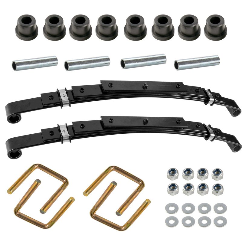 Roykaw Golf Cart Rear Leaf Spring with Bushing, Sleeves and U Bolt kit Compatible with EZGO TXT 1994-up Golf Cart Models, 4 Leaf