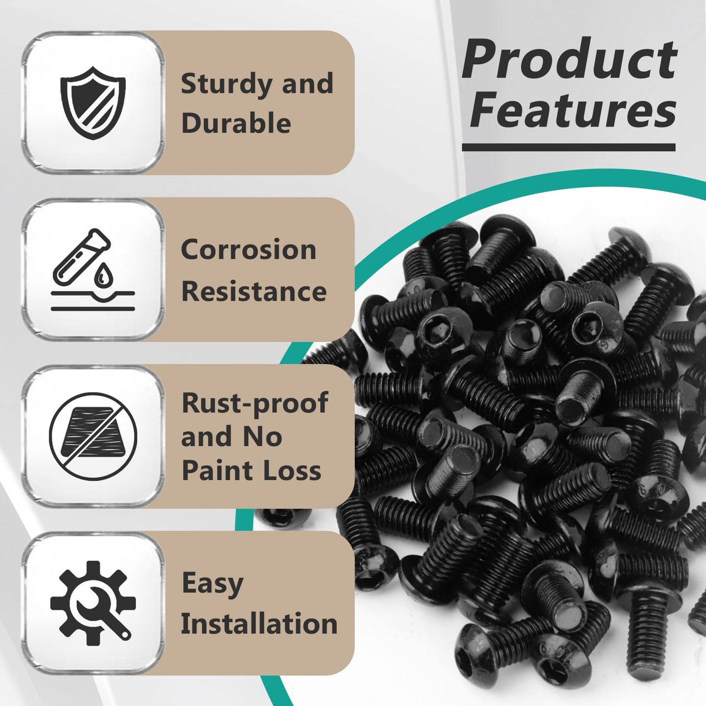 48 Pcs 5140010-16 Planer Blade Screws Compatible with DeWalt DW734, DW735, DW735X Planer Blades - Black Planer Blades Screw