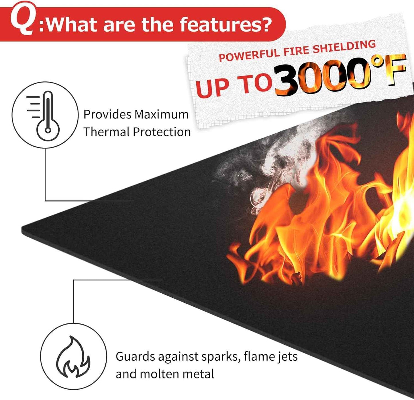 Fireproof Welding Blanket 4x6 Feet - Extra Large 5mm Thick Heat Shield for Soldering, Grill, Firepit & Smoker