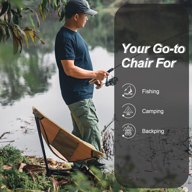 ONETIGRIS 2 Pack Tigerblade Camping Chair, Lightweight Folding Backpacking Hiking, Compact Portable 330 lbs Capacity