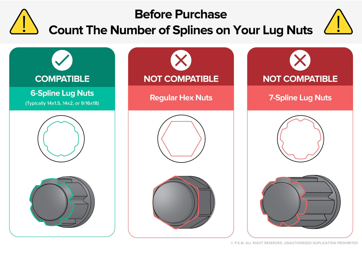 StanceMagic Large 6 Point Spline Drive Tuner Replacement Socket Key Tool for for Six Spline Truck SUV Wheel Lock Lug Nuts - 20mm Inner Diameter - 21mm 13/16" 22mm 7/8" Hex Socket Wrench - Black