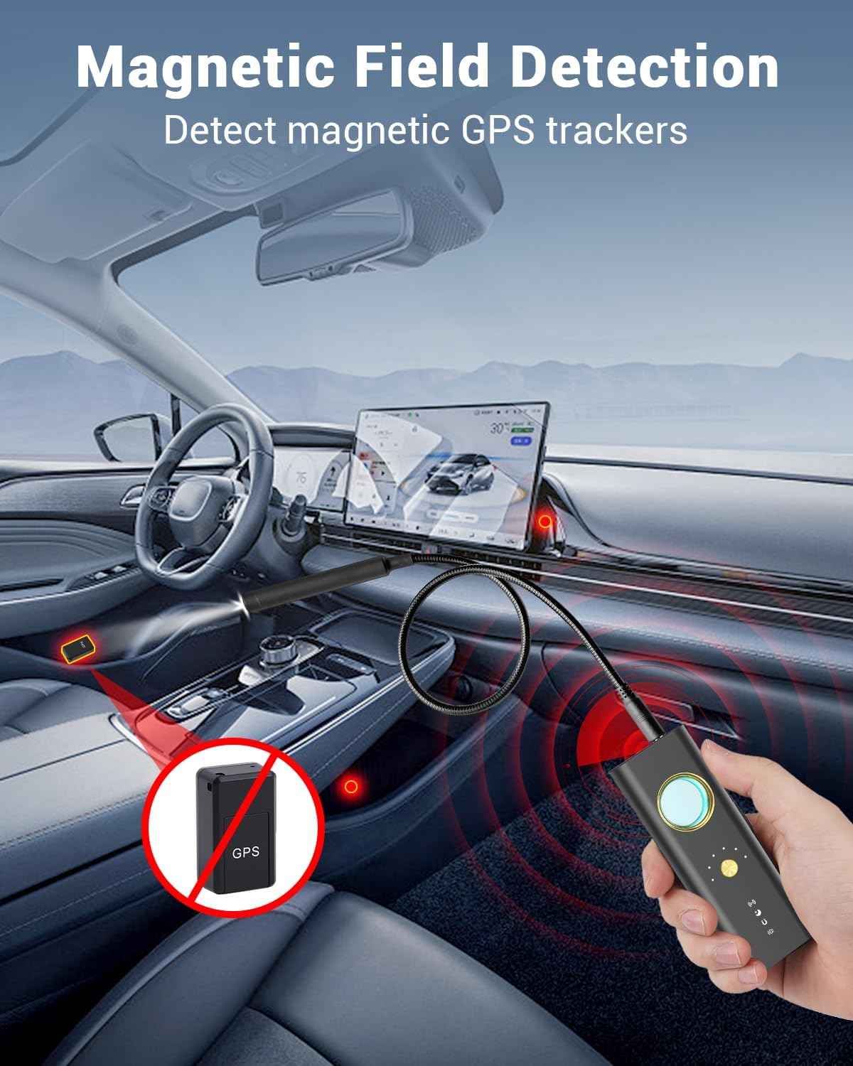 2025 Hidden Camera Detector - Bug Finder with 5 Sensitivity Levels & 4 Modes for Home, Office, Hotel