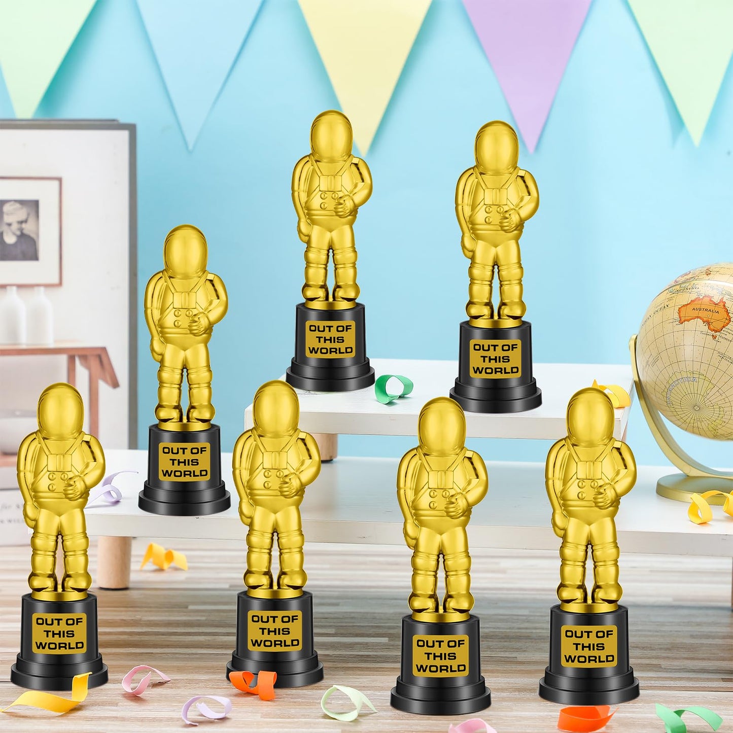 Tondiamo Trophy Celebrate the Top Award 6 Inch Tall Plastic MVP Funny Game Trophy and Awards for Employees Boss Custom Competition Gifts(Astronaut)