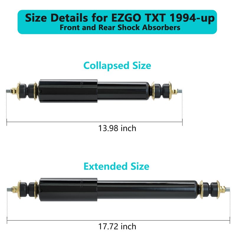 10L0L Golf Cart Shocks for EZGO TXT Front and Rear Shocks Absorbers 1994-Up Gas & Electric Models, Replaces OEM #76418-01, 70928-G01 Nivel Part #5006-4 PCS