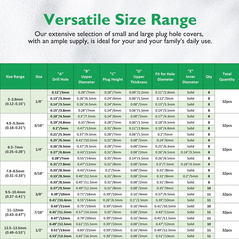 EASYEAH 4 Sizes 6.3/6.5/6.8/7 mm T-Shaped Silicone Plugs 1/4 inch Soft Flexible Rubber Stopper in Tube End Cap Cover Waterproof Sealing Hole Plugs for Bottles Pipes, Black, 32 Pcs