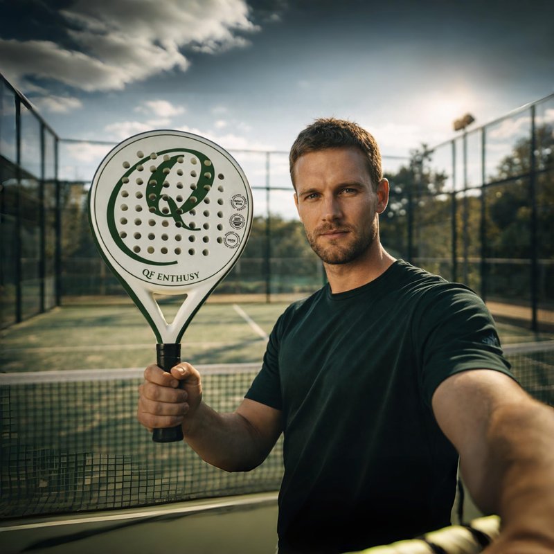 Padel Racket, Carbon Fiber Surface Padel Racquet, Lightweight, Ideal for Training/Matches (Green)