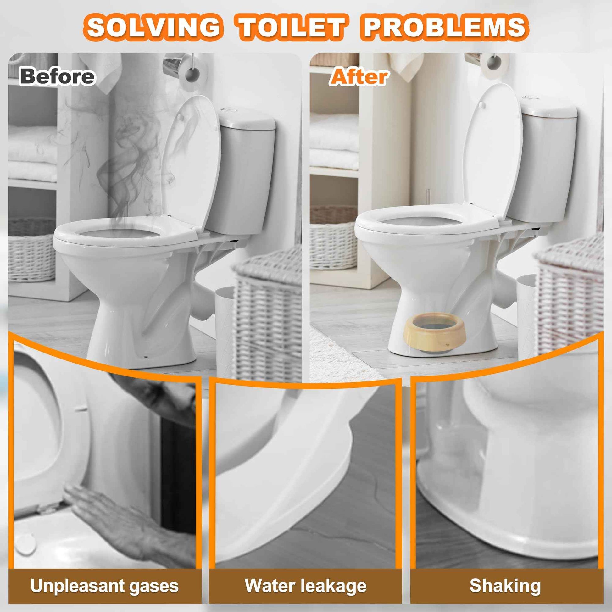 Toiglo Toilet Extra Thick Wax Ring, Jumbo Wax Ring with Bolts for Floor Outlet Toilets New Install or Re-seat, Fits 3-inch or 4-inch Waste Lines (2 PCS)