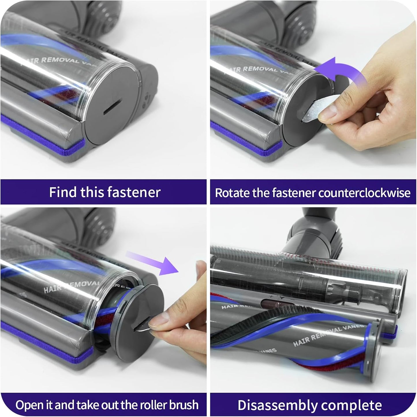 Dyson V7 V8 V10 V11 V15 Mini Motorized Brush Head - Anti-Tangle Tool for Long & Pet Hair