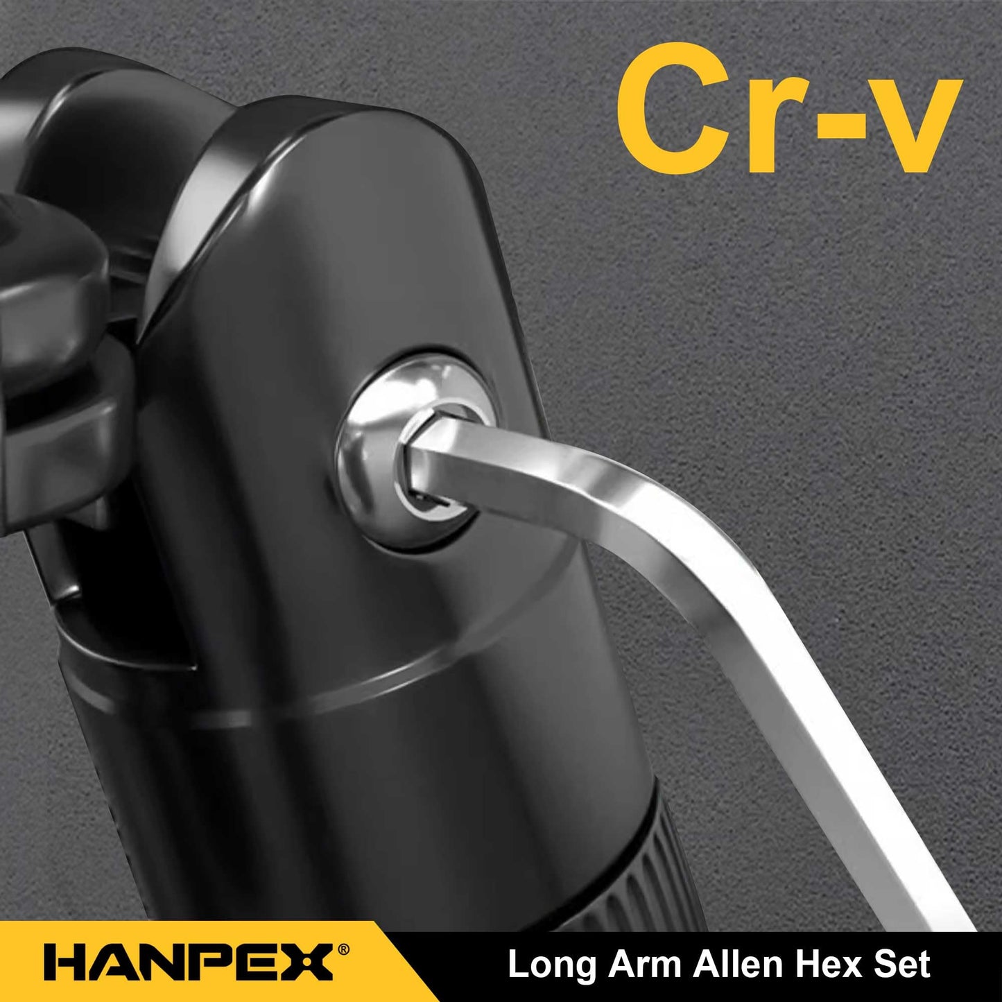 Hanpex Long Arm Hex Key Allen Wrench Set with Ball End, Ball-End Hex Allen Key, Allen Wrench Set Chrome Vanadium Steel(Cr-V), Tamperproof TORX L- Key Set (9Pc Imperial)