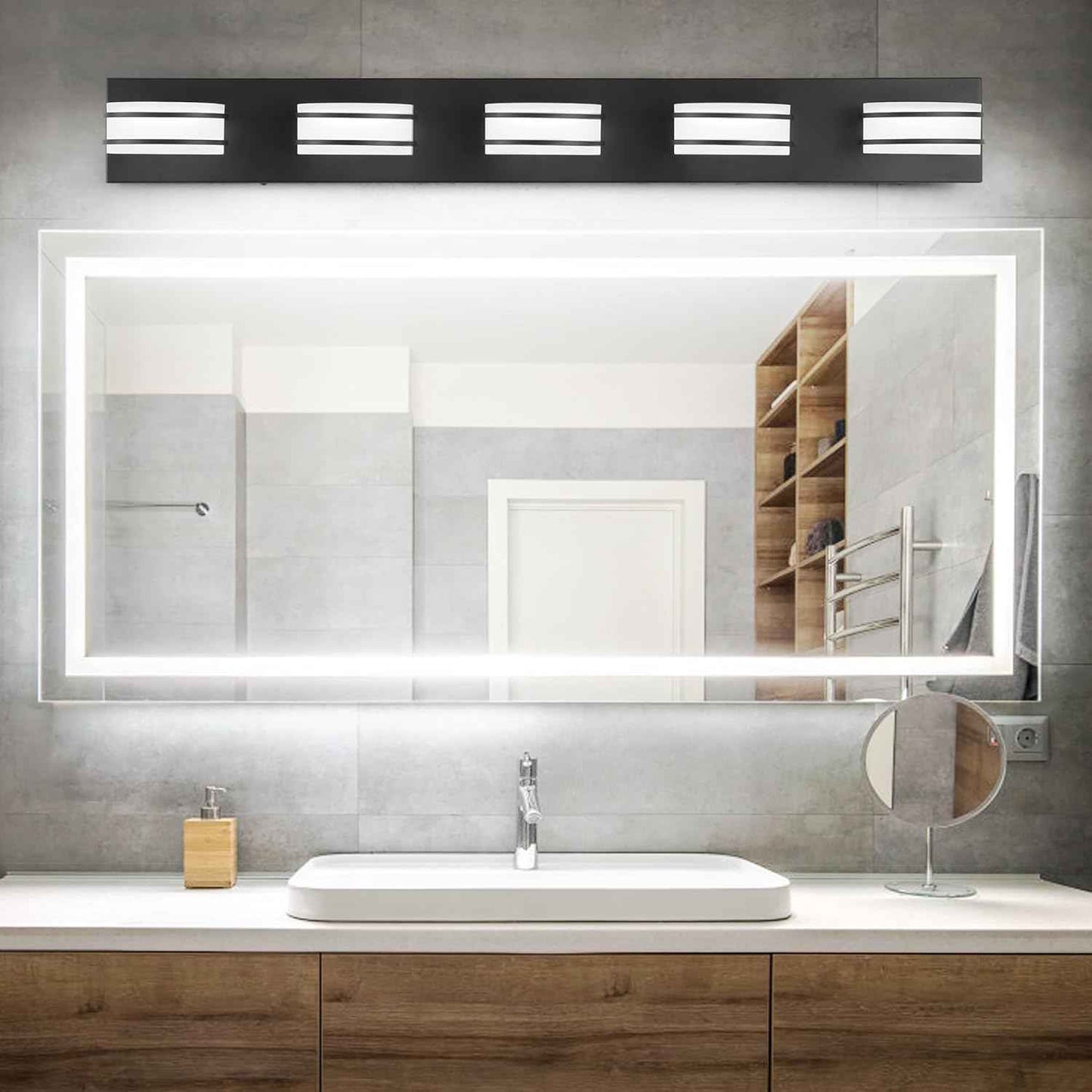 LED Chrome 3-Light Dimmable Bathroom Vanity Light Fixture - Modern Acrylic & Stainless Steel Over Mirror Lighting