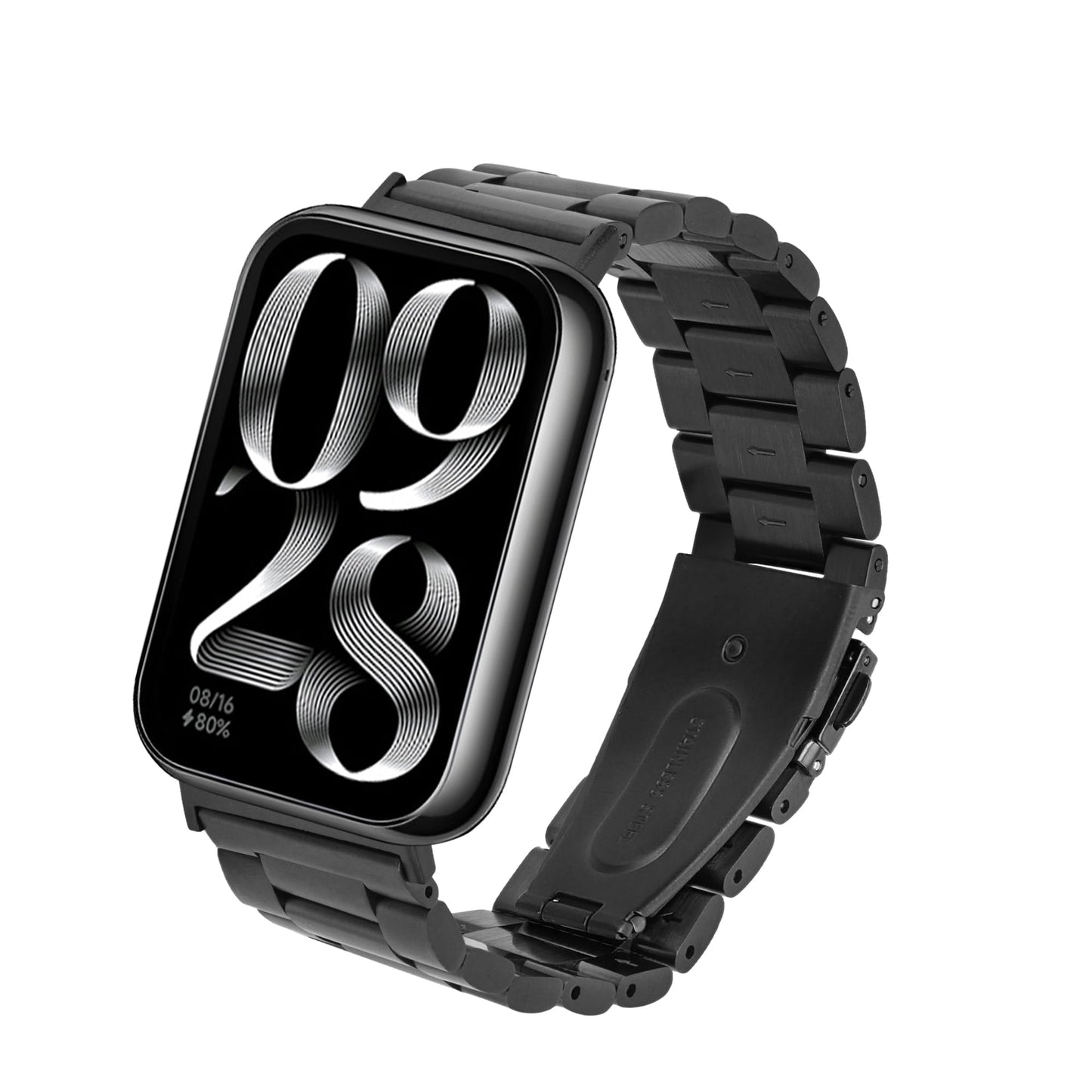 kwmobile Replacement Strap Compatible with Xiaomi Smart Band 8 Pro/Band 9 Pro/Redmi Watch 5 / Redmi Watch 4 Strap - 5.5-8.7 inches (14-22 cm) Stainless Steel Straps - Black