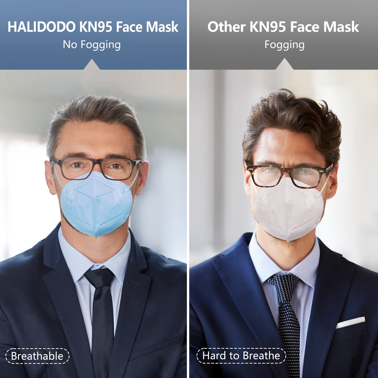 HALIDODO 50 Packs KN95 Face Mask (50PCS-MTC I Color)