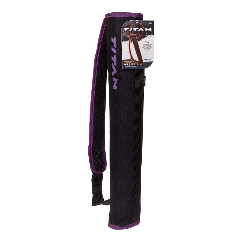 Youth Archery Compact Back Quiver, Purple/Black, One Size (7038)