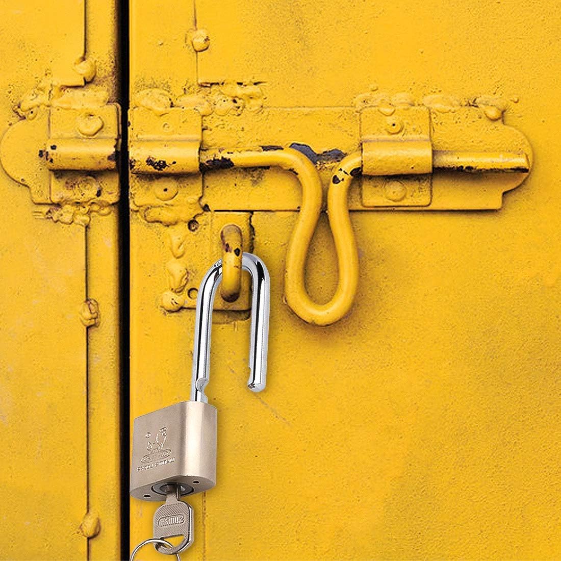 Locks with Keys 4 Pack, Katfort 1-9/16-inch(40mm) Padlock, Long Shackle Padlock with Multiple Keys for Indoor Outdoor