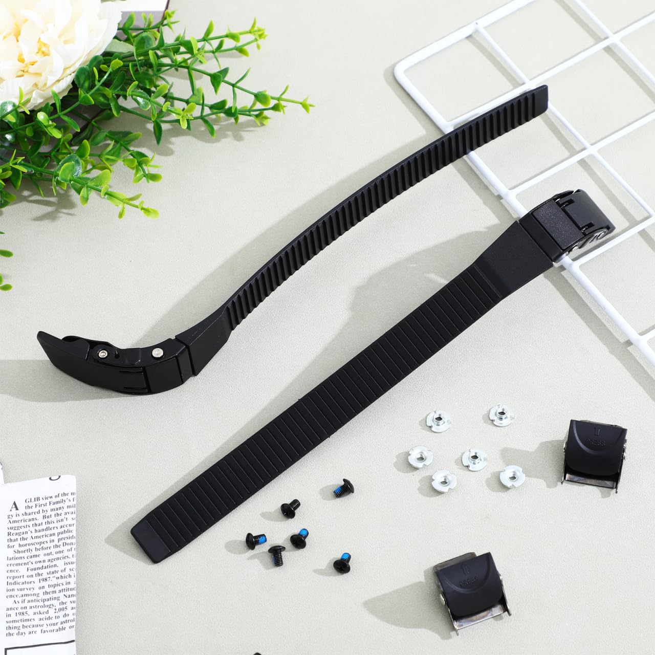 LIOOBO 2 Set Inline Skate Straps Replacement Parts: Adjustable Roller Brake Strap Skating Shoes Buckles with Screws Nuts Universal Roller Skate Accessories for Men Women Boys Girls Kids