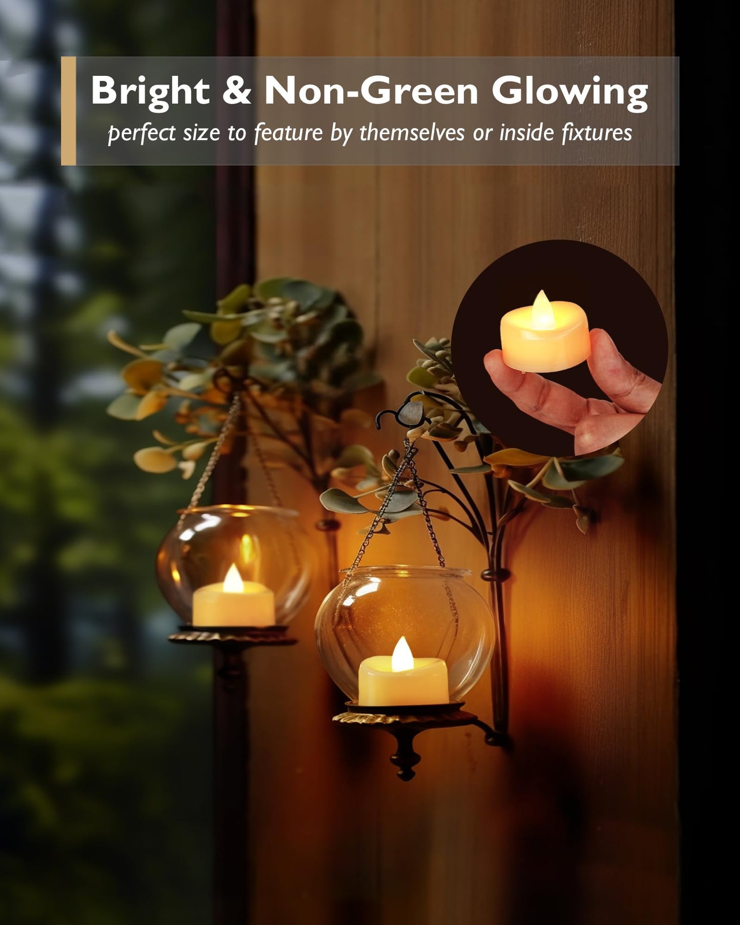 merrynights Flameless Candles, 24 Pack LED Tea Lights Candles Battery Operated, Last 200+ Hrs Flickering Tea Lights, Flameless Tealight Candles for Halloween Diwali Fall Christmas Wedding