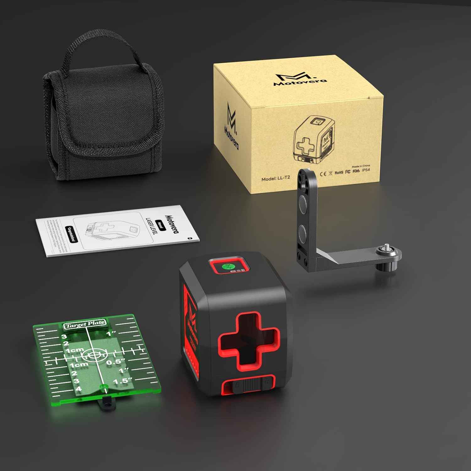 Green Laser Level with Tripod - 100ft Self-Leveling Cross Line, IP54 Waterproof, 4 Brightness Modes & Carrying Bag