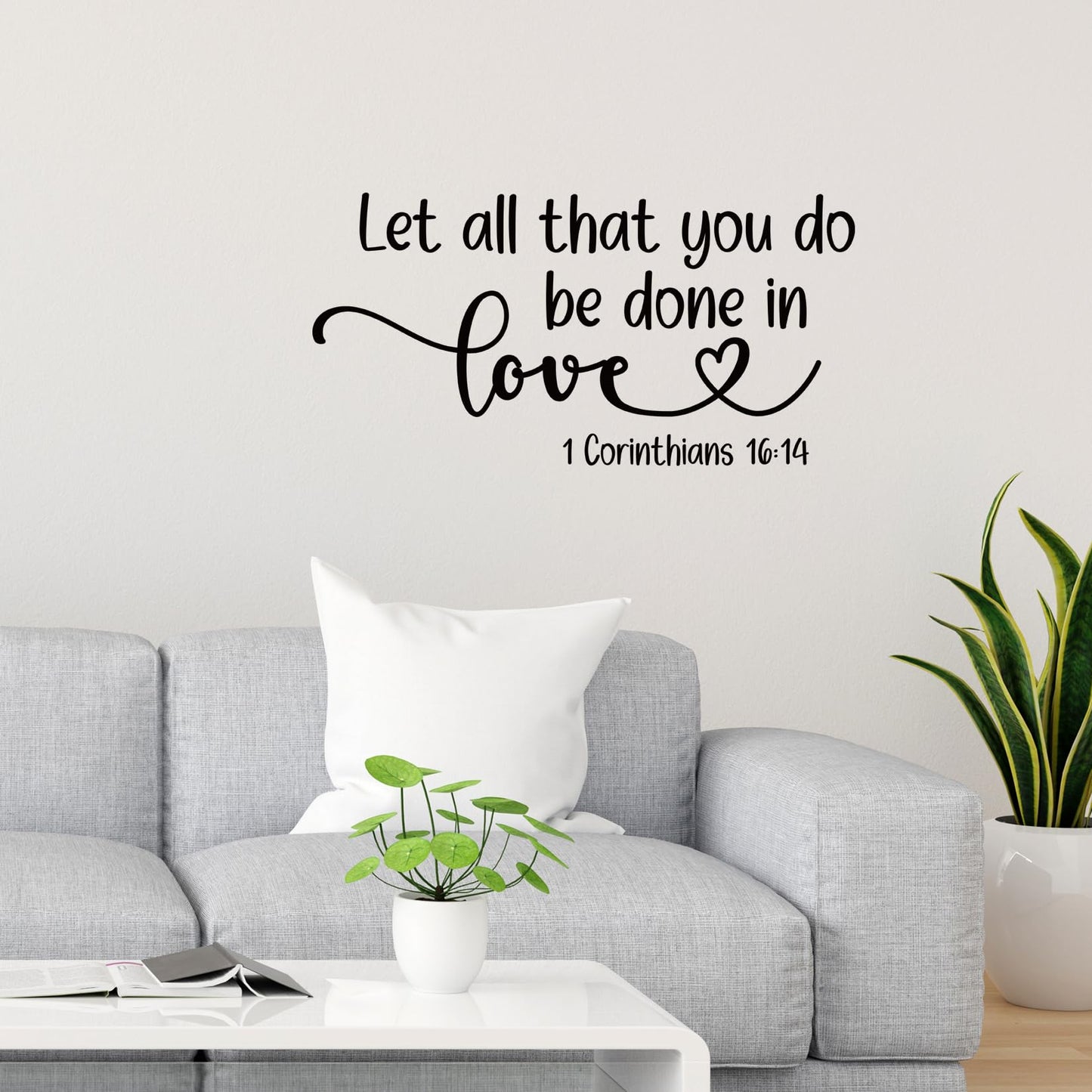 Let All That You Do Be Done in Love 1 Corinthians 16:14 Black Vinyl Religious Wall Decal Christian Quotes Bible Scripture Wall Art Decals Home Decor
