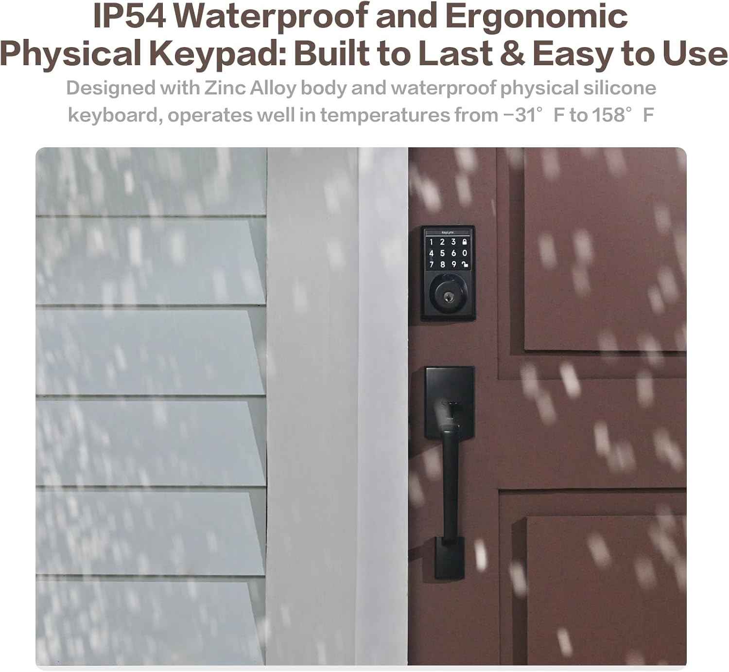 Keylynx Smart Door Lock 4-in-1 with Fingerprint, Keypad & APP Control - Keyless Entry, Auto-Locking, 16-Month Battery