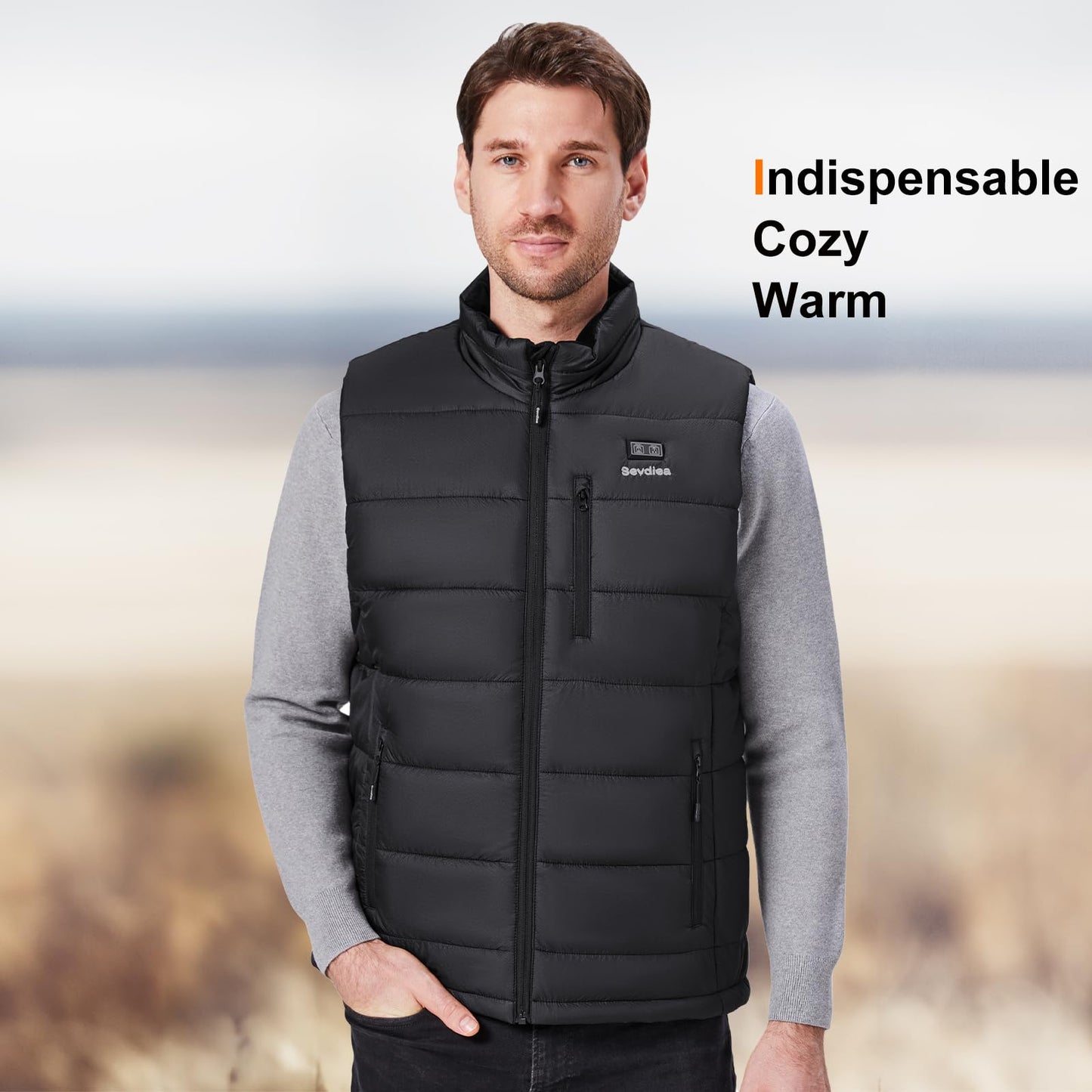 Heated Vest for Men with 16000mAh 7.4V Battery Pack Included,Warming Electric Heating Vest Rechargeable-3XL Size