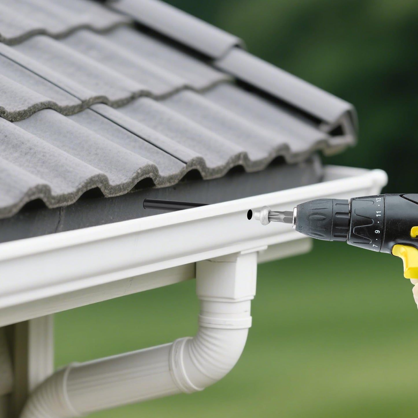 Ypzxola 10-Pack Gutter Screws 7-Inch with Black Ferrule - Rust-Resistant Coated for Secure Gutter Installation & Repair